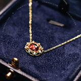 Vintage Rose Cut Garnet Necklace